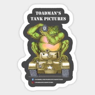 Toadman's Tank Pictures logo-wht txt Sticker